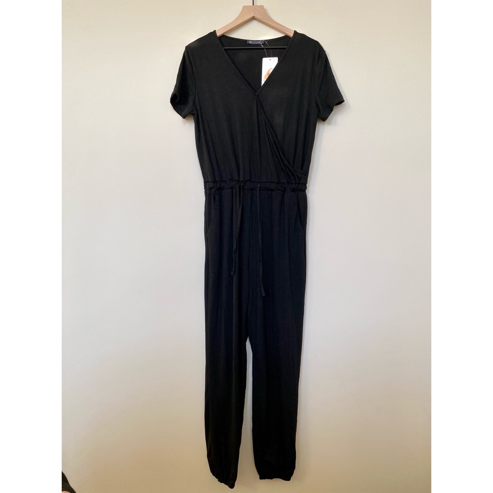 Black V Neck Jumpsuit